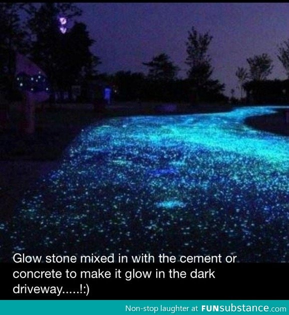 Glow in the dark driveway