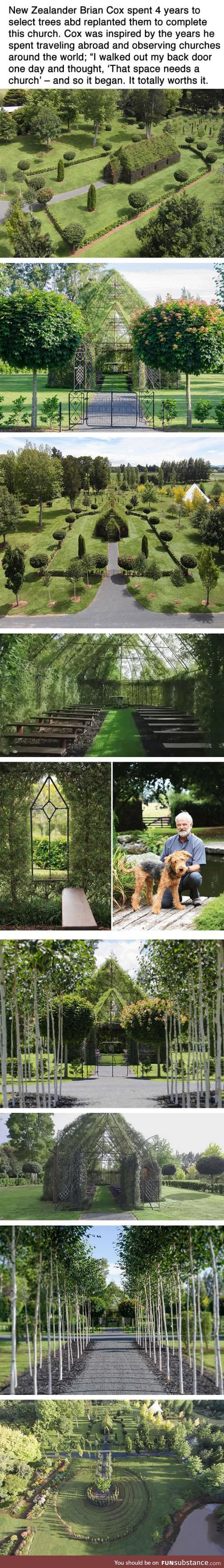 This man spent four years growing a church from trees