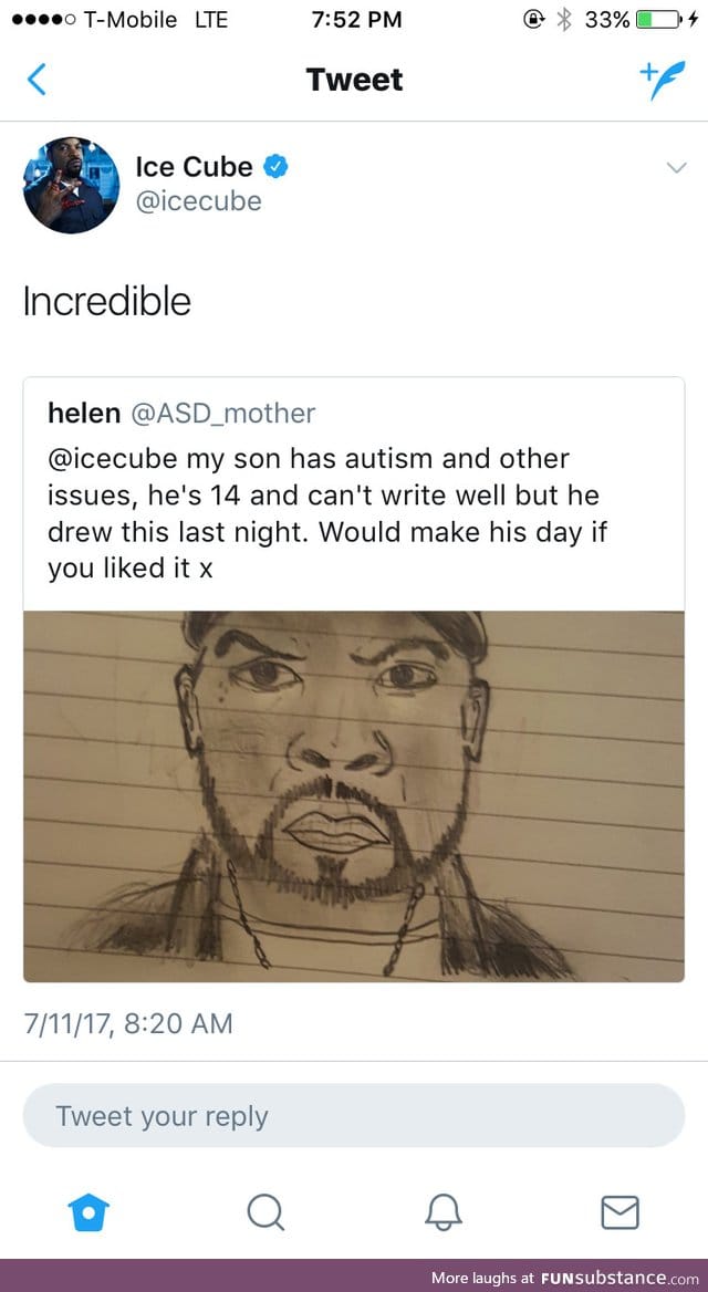 Autistic teen draws ice cube