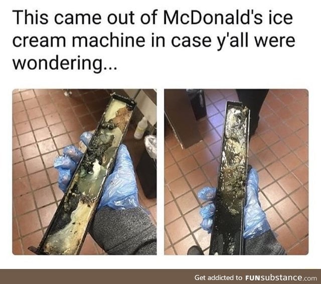 McDonald's ice cream machine is filthy