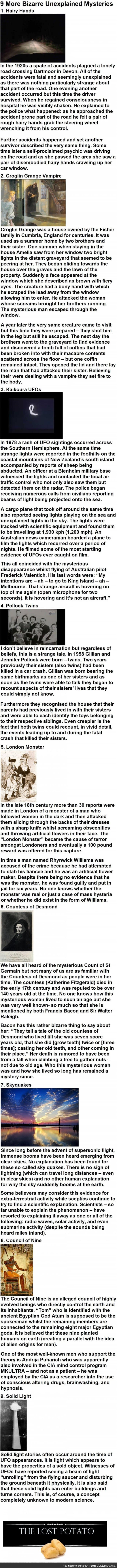 9 more bizarre unexplained mysteries