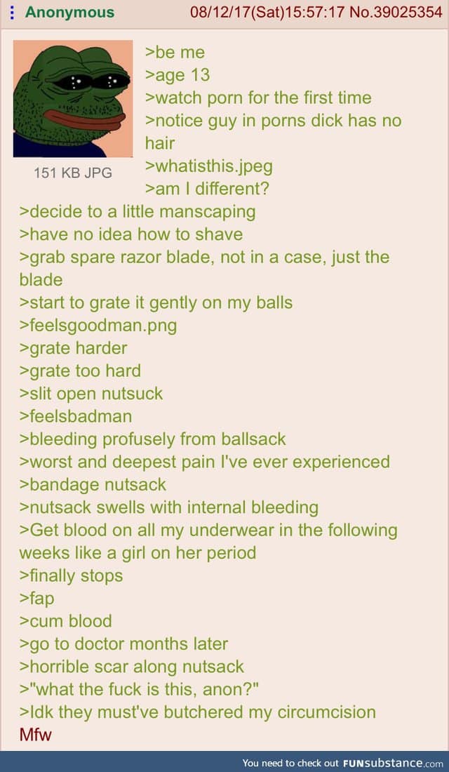 Anon shaves his balls