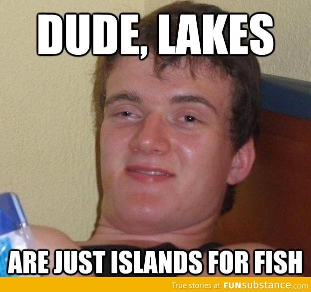 Lakes = islands