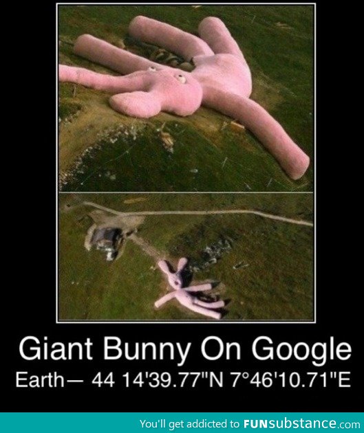 Giant bunny on Google Maps