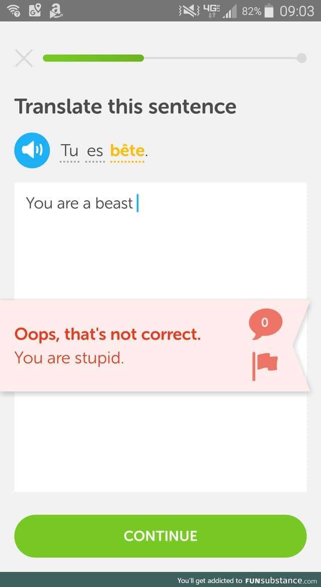 Duolingo is a bit harsh