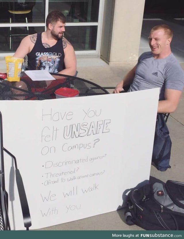 Gentlemens promoting good humanity on campus