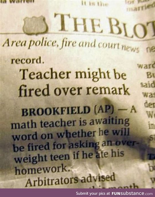 This teacher is in trouble