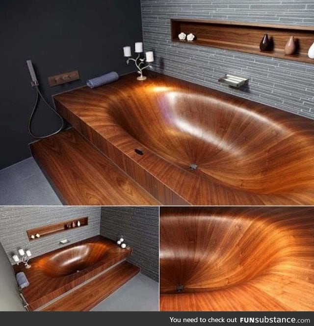 Wooden bathtub