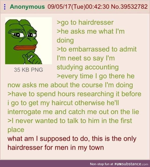 Anon goes to a hairdresser