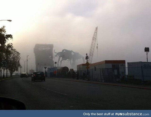 Half dismantled bridge looks like a Lovecraft Horror