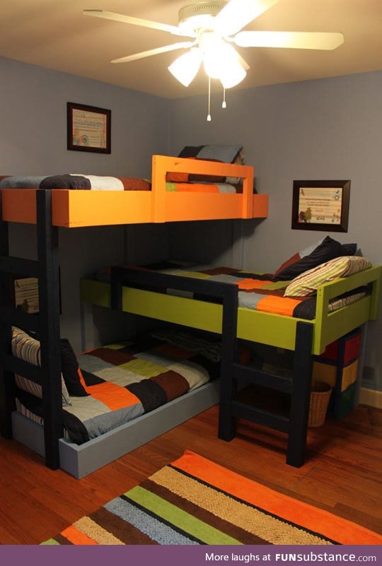 Awesome triple bunk beds