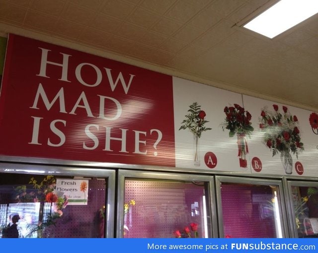 Awesome sign from florist