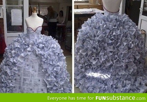 Dress made of divorce forms