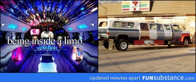 Inside a limo