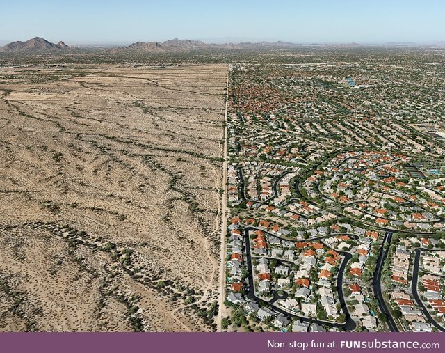 The boundary between Scottsdale, AZ and the Salt River Indian Reservation