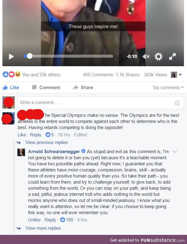 Arnold Schwarzenegger dropping some wisdom