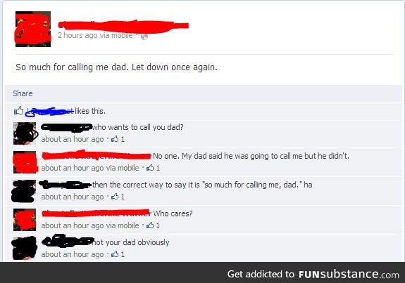 That burns so bad even the Dad felt it