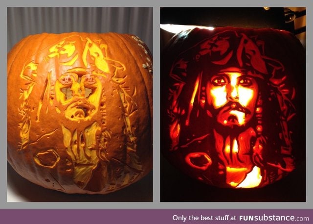 Captain Jack Sparrow pumpkin carving