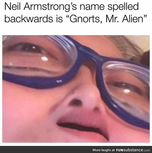 Neil Armstrong's name spelled backwards