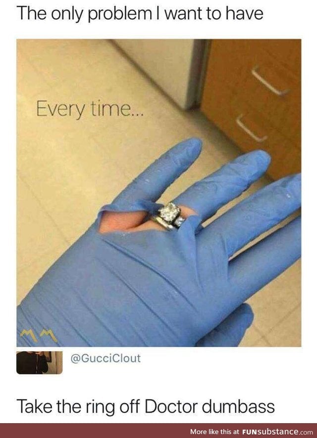 Most doctors take their rings off