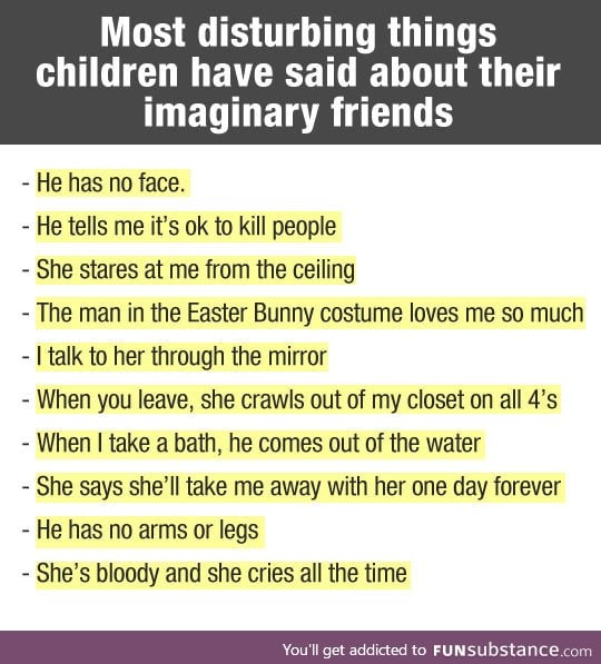 Creepy things some children tell about their imaginary friends