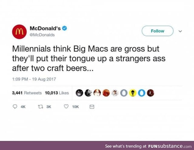 Yeah because we need beer to do that.. McDonald's at it again