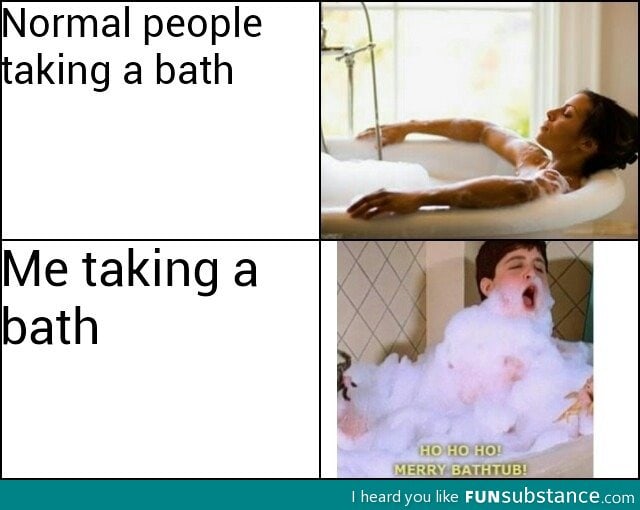 Taking a bath