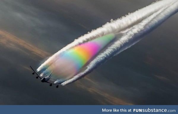 Rainbow contrails