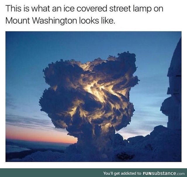 Ice covered street lamp