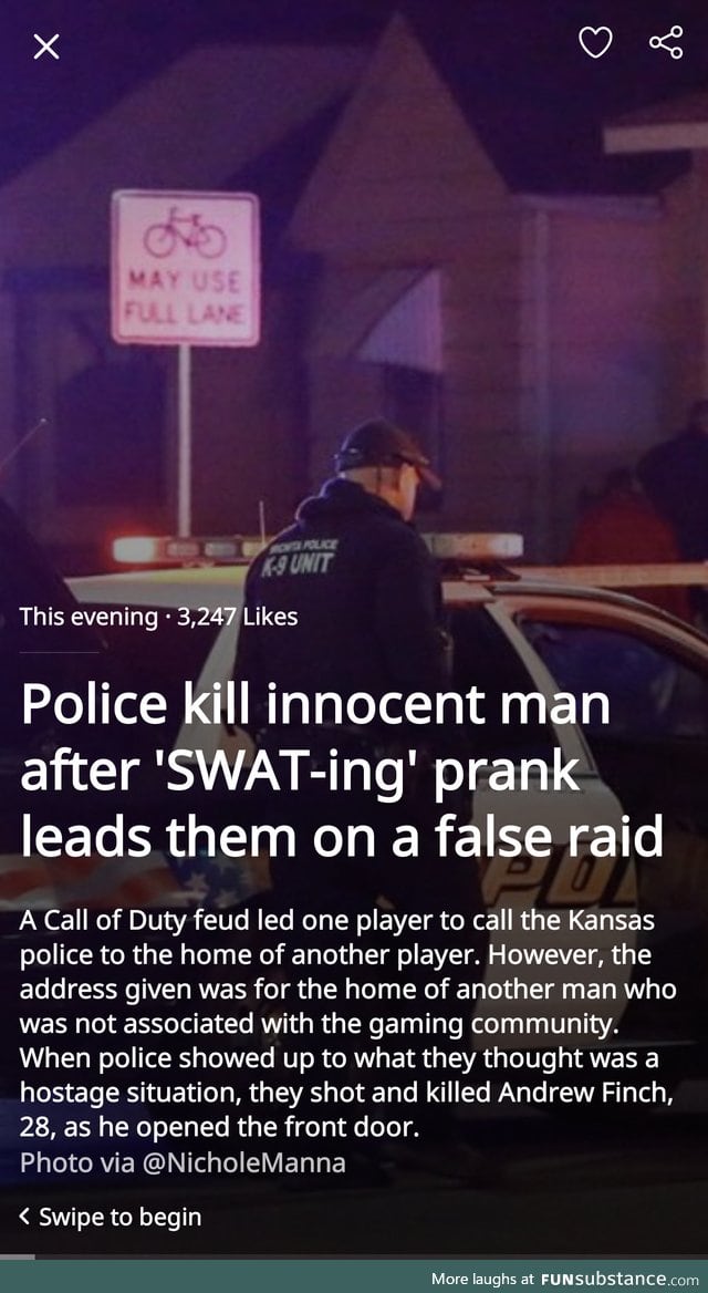 "Swat-ing" is a thing?