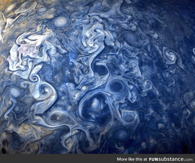 Newest photo of swirling clouds on Jupiter taken by NASA's Juno spacecraft