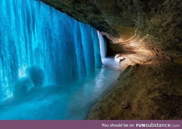 Behind a Frozen Waterfall