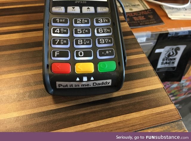 Credit card chip reader in a head shop