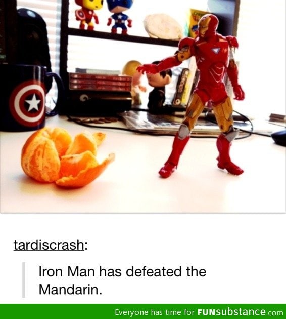 Iron man has defeated the mandarin