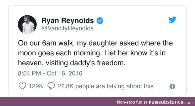 Parenting skills by Ryan Reynolds!