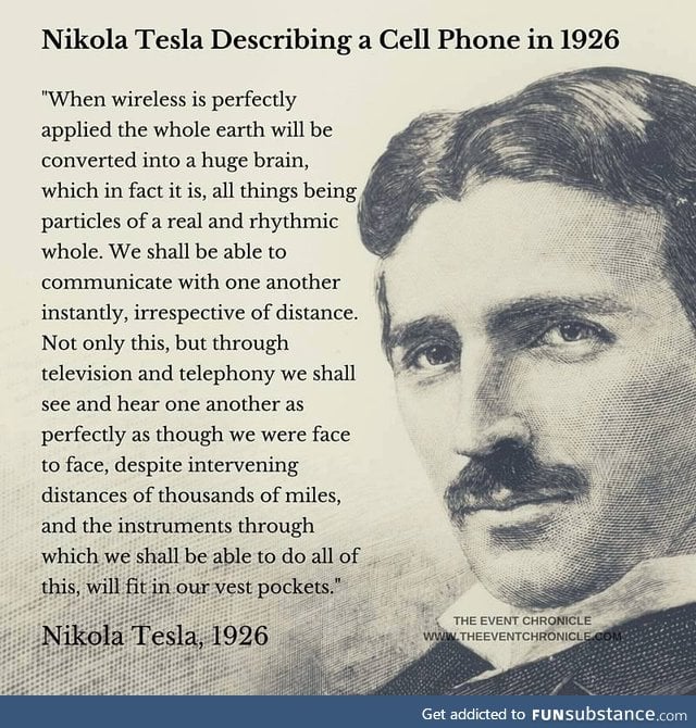 92 years ago - tesla cell phone