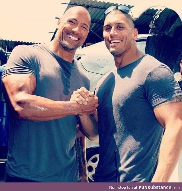 The Rock's stunt double is also his real-life cousin (Tanoai Reed)