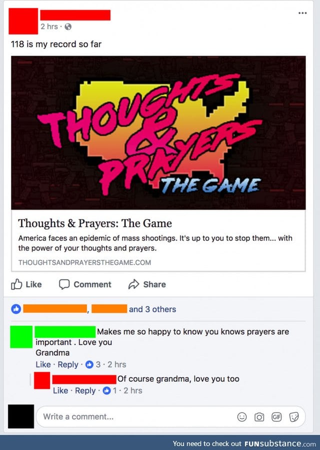 The irony was lost on Grandma