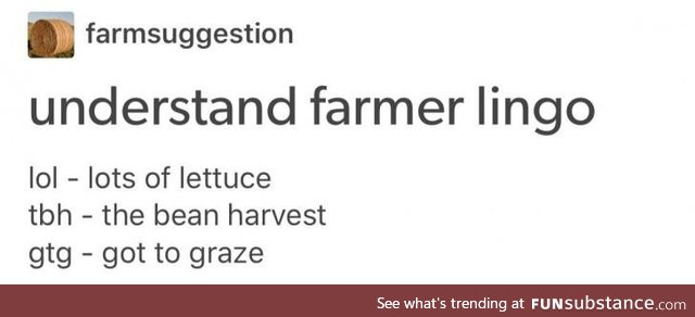 Farmer lingo