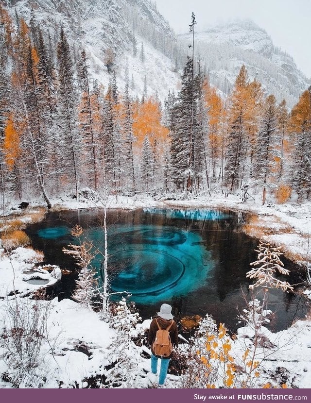 Geyser lake in Altai, Russia