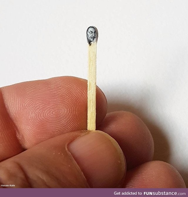 Salvador Dali painted on a match head