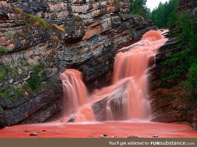 Pink waterfalls