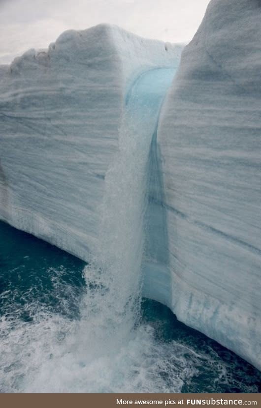 Svalbard, Norway has many beautiful waterfalls due to it's melting snow and ice