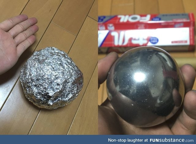 A current Japanese trend is polishing tin foil balls into perfection