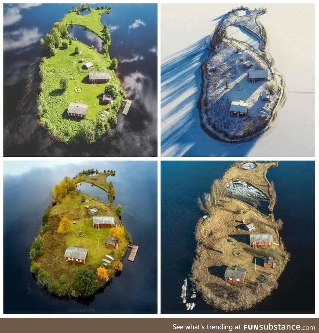 An island in Finland through the four seasons