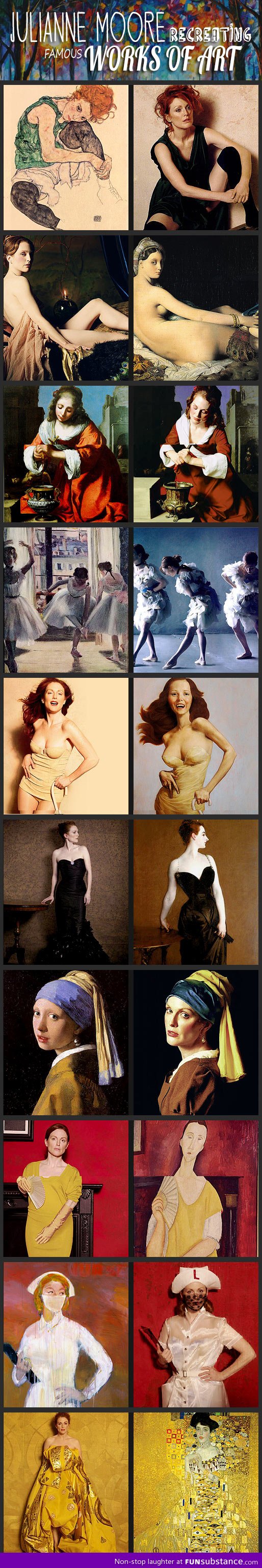 Julianne moore recreating famous works of art