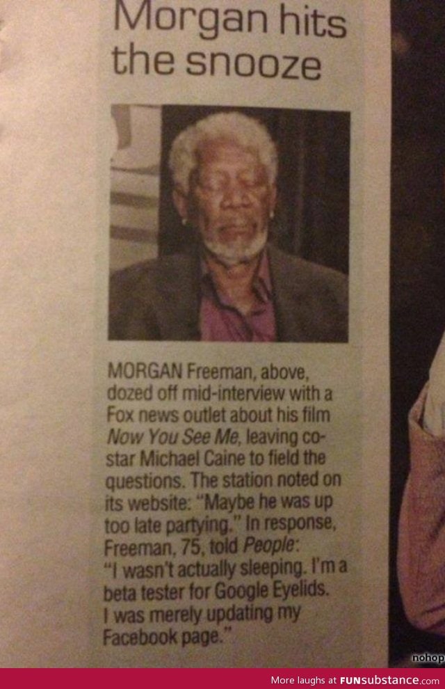 Morgan freeman tests the new "google eyelids"