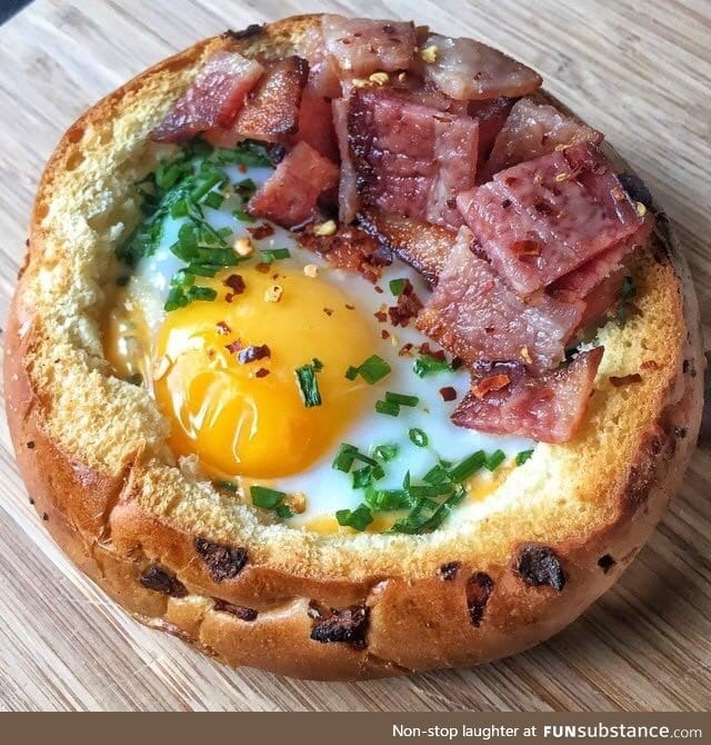 Onion roll breakfast bowl