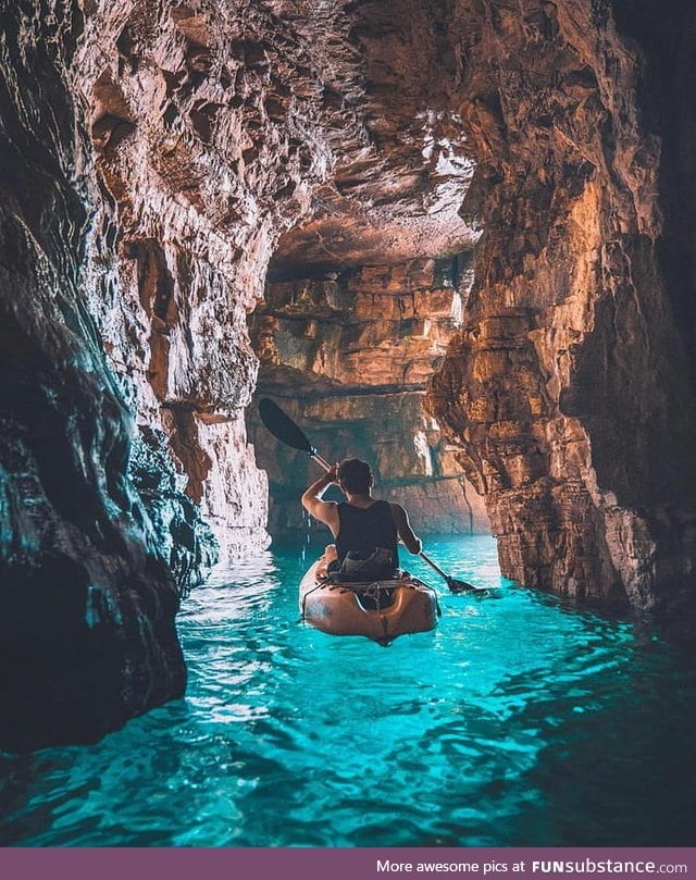 Paddling near Pula, Croatia