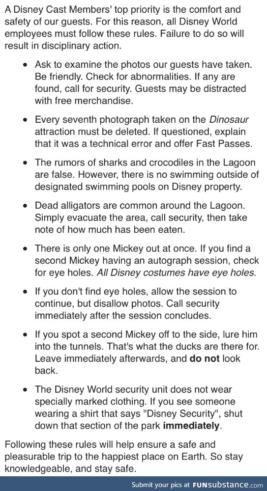 A Notice to Disney Cast Members (Spooky Story)